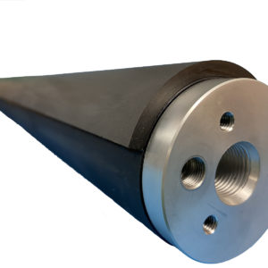 Porous carbon media wrapped around a cylinder for use in flexible web applications.