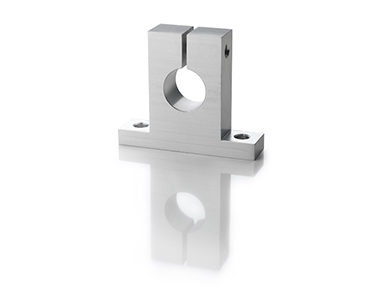 Image of New Way clear anodized aluminum end mounts.